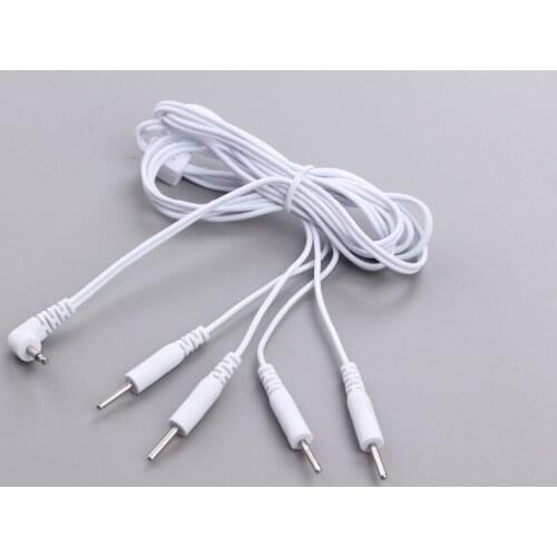 5pcs/lot DC 2.5MM Button 4 in 1 way electrode wires cable for digital therapy massager,slimming machine