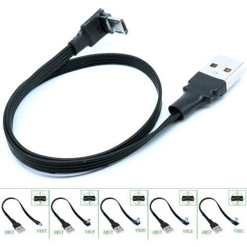5CM Up Down Left Right Angled 90 Degree USB Micro USB Male to USB male Data Charge connector Cable 20cm 50cm for Tablet 5ft 1m