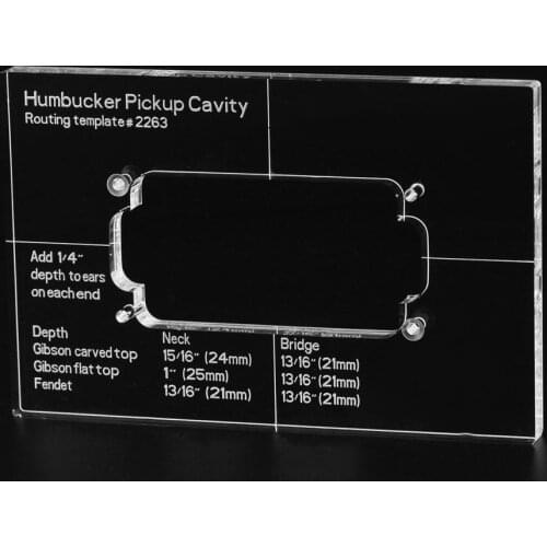 Musiclily Pro CNC Accurate Acrylic Humbucker Pickup Routing Template for Electric Guitar Body