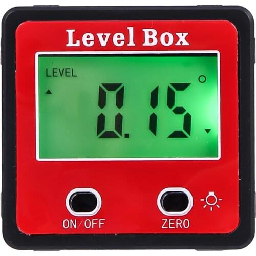 2key Digital Inclinometer Level Box Protractor Angle Finder Gauge Meter Bevel Level Boxes Illuminated LCD Display