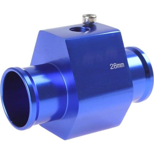Blue Water Temperature Temp Sensor Guage Adapter 28mm Aluminium with Clamps