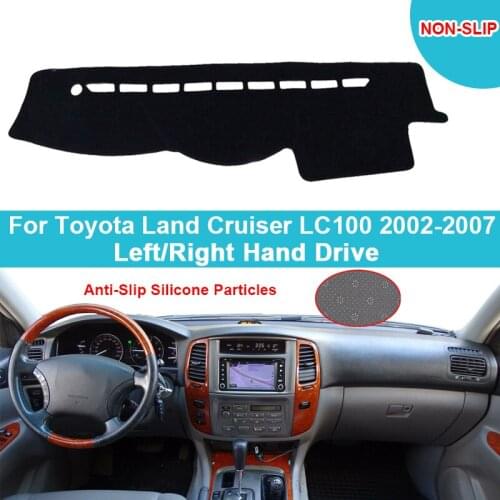 Flannel Suede Polyester Car Dashboard Cover Dash Mat For Toyota Land Cruiser LC100 2002-2007 Dashmat Carpet Cape Rug Protector