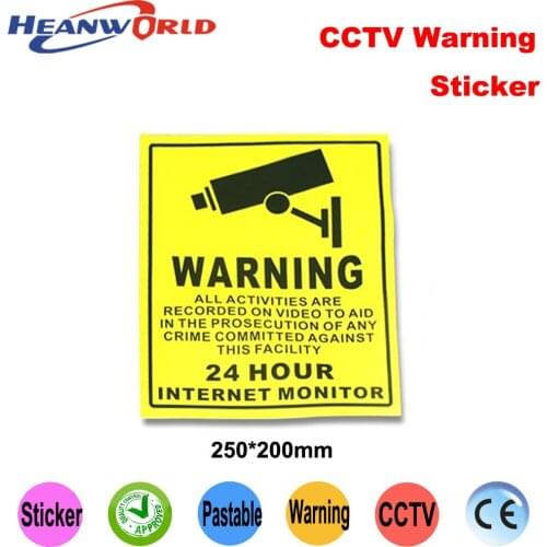 Heanworld 10pcs CCTV Security Surveillance Camera Warning Sticker Warning Lable Sign For Home/Shop/Factory Free Shipping