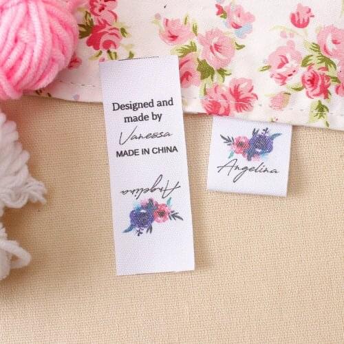 Personalized Tags, Fabric Labels, Sew on Labels, Printed Tags, Sew on Name Labels, Clothing Name Labels, Fold tags (MD1045)