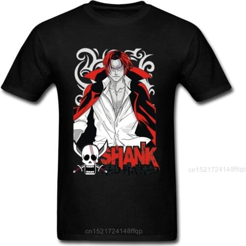 Cool Men T-shirt One Piece Pirate King Red Hair Shanks T Shirt Monkey D Luffy Straw Hat Family Tshirt Japanese Anime Tops
