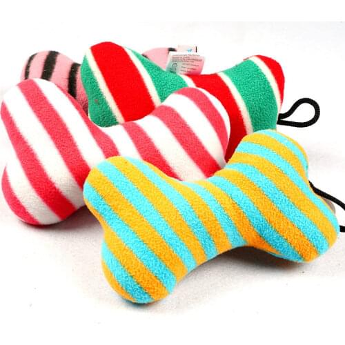 Fashion Pet Dog Toys Chew Toy Throw Sound Squeaker Cotton Wool Dog Bone Toy 2017ing