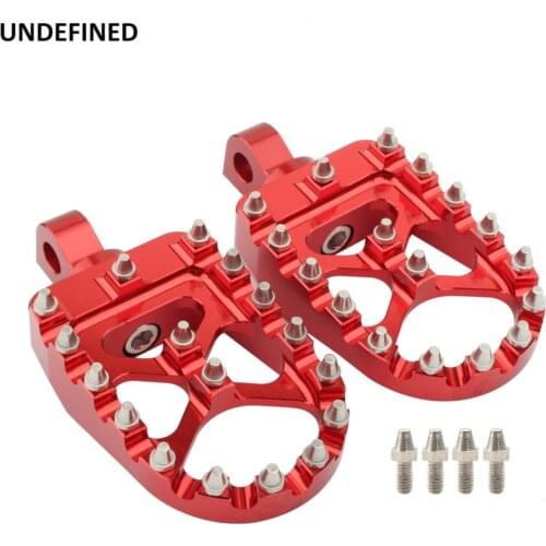 MX Motorcycle Wide Fat Foot Pegs Bobber 360 Roating Footpegs Footrests For Harley Sportster Dyna Fatboy Street Bob Softail Red