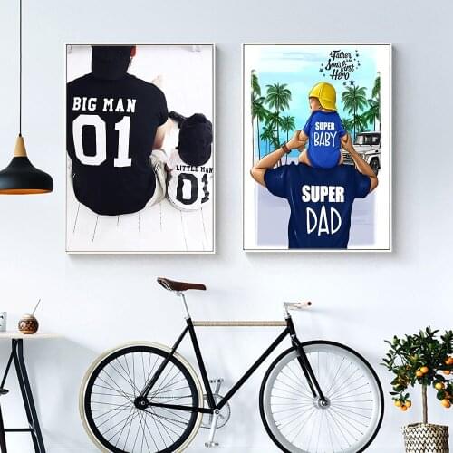 Family Time Wall Art Canvas Painting Nordic Posters and Prints Super Mother Father and Son Wall Lis Home Decor