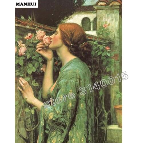 Full Diamond Painting Cross Stitch Beauty kiss flowers Diamond Mosaic Kit Diamond Embroidery Diy Needlework Gift BEF027