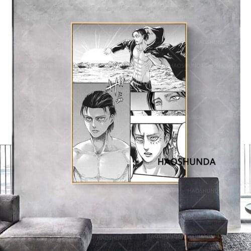 On Shingeki Manga Attack Titan Anime Shingeki no kyojin Poster and print for Wall Art Home Decor Room canvas painting