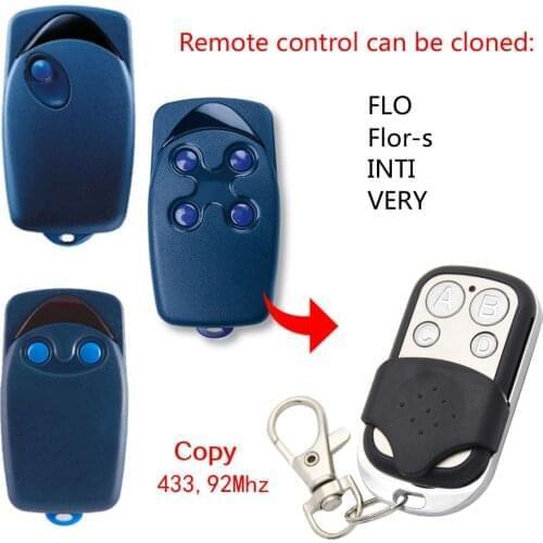 FLO 1 Flor-s INTI VERY universal remote control transmitter garage door gate fob 433.92mhz fixed code replacement duplicator