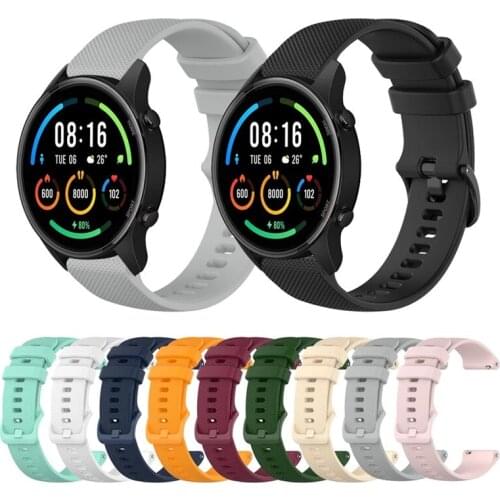 For Xiaomi MI Watch Strap Quick Release Grid Pattern Silicone Watchbands 22mm Watch Band Bracelet MI Watch Color Correa