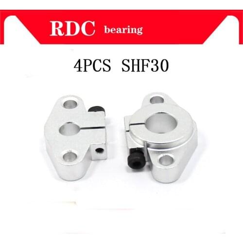 SHF30 4pcs SHF30 High quality horizontal linear shaft support 30mm Linear Rail Shaft Support XYZ Table CNC SHF Series Rail Shaft