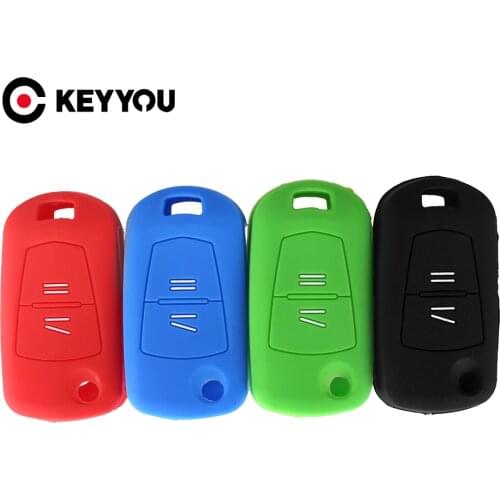 KEYYOU 10x Silicone Flip Folding Car Key Cover Key Case Fob For Vauxhall Opel Corsa Vectra Astra Kadett Monza Zafira 2 Buttons
