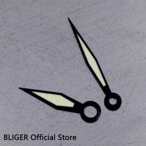 BLIGER Two Black edge Luminous Watch Hand fit for ETA 6497 6498 ST36 Series Hand-Winding Movement H26