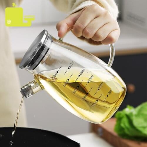 Heat Resistant Glass Oil Pots Transparent High Glass Borosilicate Kitchen Supplies Bottles Soy Condiments Sauce Vinegar Bottles