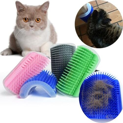 Corner Pet Hair Brush Comb Play Cat Toy Soft Cat Self Groomer Hair Shedding Trimming Dog Cat Massage Device Animal brush
