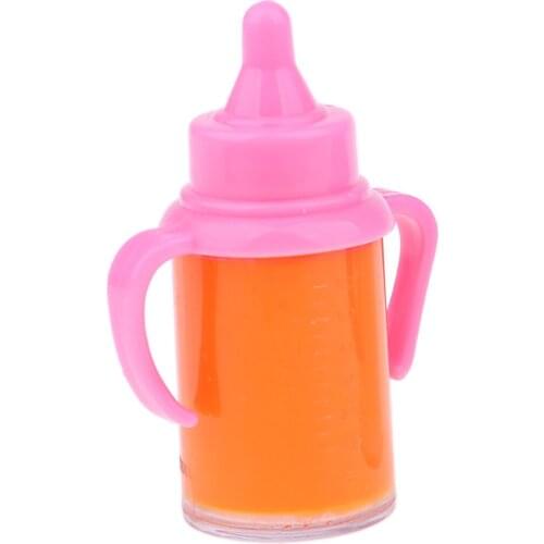 Magic Liquid Disappearing Feeding Orange Juice Bottle Infant Bottle For Reborn Toddler Baby Doll Nursing Accessory