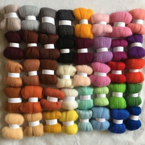 WFPFBEC wool for felting 40colors 5g/10g/20g/50g/100g/color wool needle felt wet felt