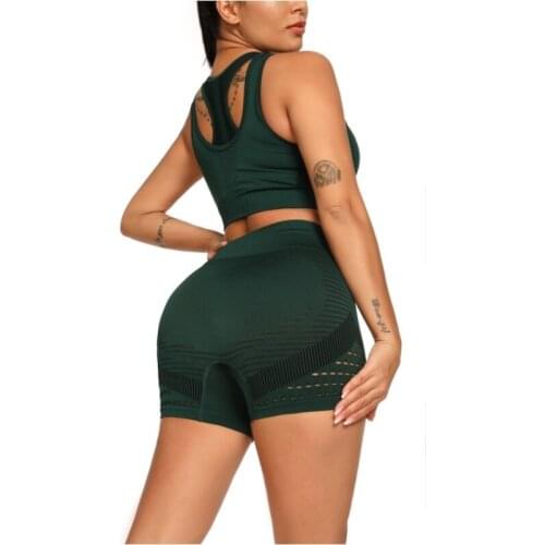 H218 Shorts Tracksuit Seamless Sports Bra Suits Women Push Up Sport Top for fitness Sports Bras Vest Running Gym Shorts
