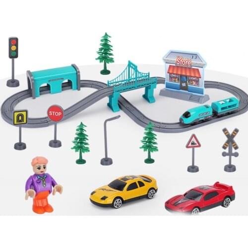 1 Set DIY Assembled Car Three-dimensional Fall-resistant Parent-child Interaction Simulation Subway Toy for Gifts