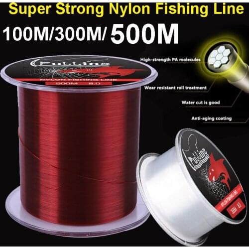 100/300/500M Sinking Nylon Fishing Line Monofilament Strong Fluorocarbon Fishing Line for Freshwater Saltwater Carp Fishing