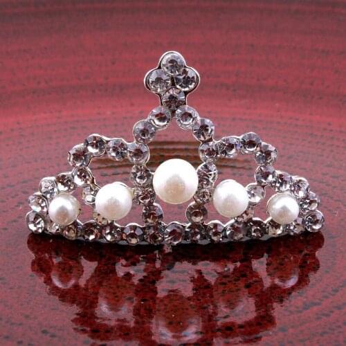30pcs Crown Rhinestones button alloy pearl flatback button diy hair accessory decoration bow buckle decoration free shipping