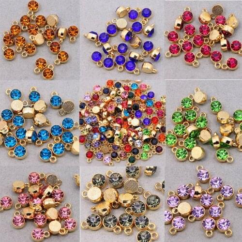 30pcs jewelry DIY making Findings colored crystal birthstone pendant necklace pendant bracelet handmade accessories