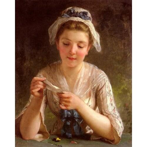 Free shipping classical court figure europe girl read letter canvas prints oil painting printed on canvas art decoration picture