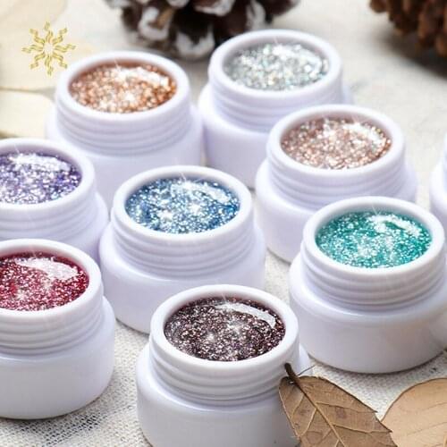 Colorful LED Gel Nail Glue Glitter Colors Series 9 Selectable Color Flash Platinum Nail Gel Phototherapy Salon Special Gel Nail