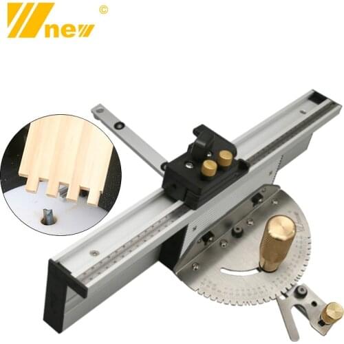 Woodworking Enhanced Fence Miter Gauge Set Table Saw Router Angle Miter Gauge Guide 450mm Alu Mortise Tenon and Flip Stopper