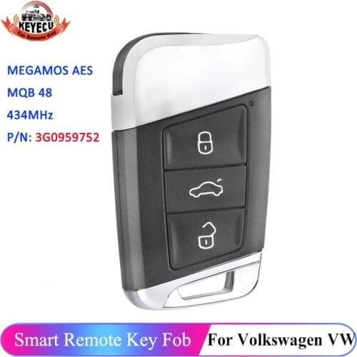 KEYECU 3 Button 3G0959752 Remote Key 434MHz Fob for Volkswagen VW Magotan B8 Superb A7 Passat Variant 2015-2019 MEGAMOS 88 AES