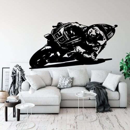 Racing Motorcycle No.20 Player Wall Decal Boy Room Kids Room Fabi o Quartar aro Autocycle Motorbike Wall Sticker Playroom VInyl