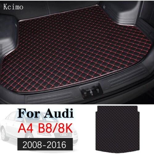 Leather Car Trunk Mat For Audi A4 B8 8K 2008-2016 Saloon Sedan A4L Trunk Boot Mat Liner Pad Cargo Pad Cargo Liner 2010 2012 2014
