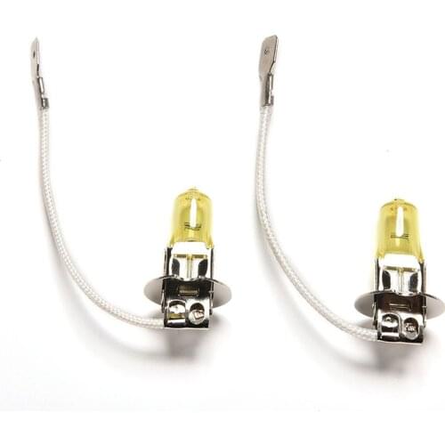 HeadLight Lamp Dark Golden Yellow Glass Replacement Car Light Bulb Super Brighter 1Pair 12V 55W H3