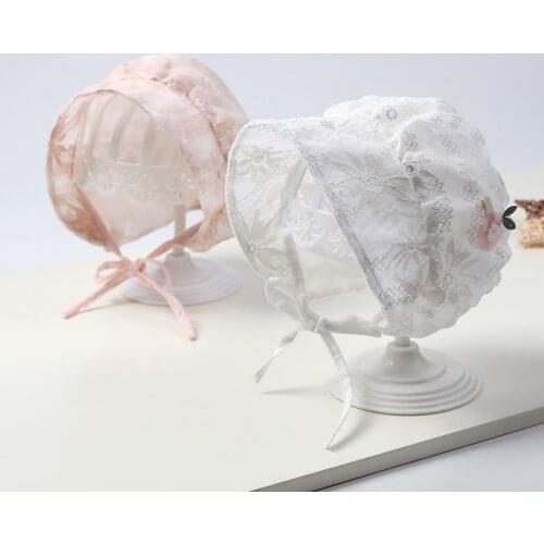 Summer Breathable Baby Girl Hat Lace Flower Newborn Shoot Infant Toddler Sun Hat Bonnet Cute Girls Boys Caps