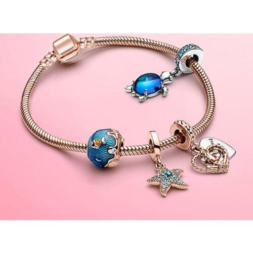 BAOPON Fashion Silver Color Crystal Bracelets & Bangles Beads Charm Bracelets For Women Snake Chain Bracelets Pulseras Mujer