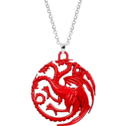 MQCHUN Stark Family Goshawk Head Badge Wolf The Song Of Ice And Fire Daenerys Chain Necklace Men Women -30