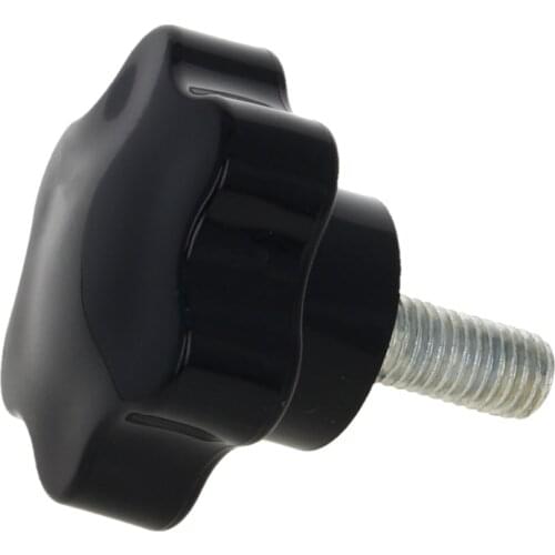 MroMax 1/2/3/5pcs Hot Hexagon Screw Knob M12*25/M12*30mm Plastic+Metal Outer Diameter 50mm Height 45/50mm Hardware Fasteners