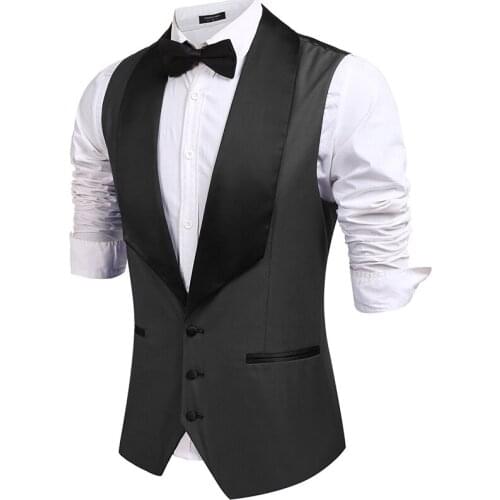 Mens one-piece lapel mens suit vest business casual vest jacket wedding best man mens wedding