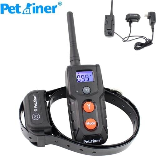 300M Remote Pet Dog Training Collar PET916 Rechargeable Waterproof Dog Electronic Shock Training Collar Blue LCD display