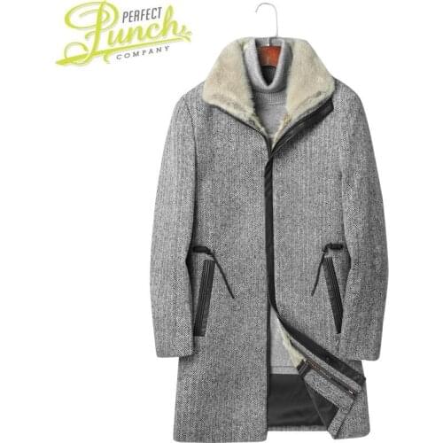 Fur Mink Real Coat Parka Mens Winter Jacket Men Natural Wool Coats Luxury Warm Jackets Plus Size Veste Homme MY1887