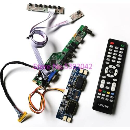 Fit LM220WE1(TL)(D1)/(TL)(D2)/(TL)(D3)/(TL)(D4) Remote TV 30-Pin LVDS analog 1680*1050 VGA AV USB 4CCFL LCD controller kit