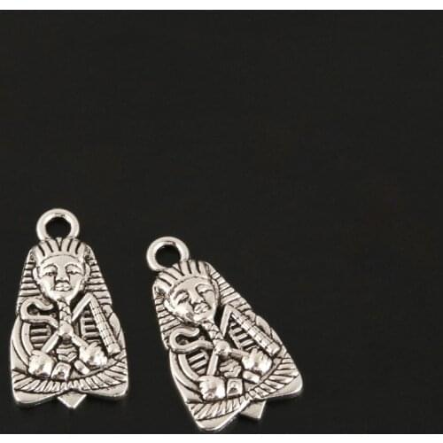 10pcs Charms Ancient Egyptian Buddha Silver Color Pendant For Jewelry Making DIY Handmade Craft Accessorie