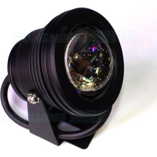 Black body underwater led lights for pool DC 12V 10W led underwater lights convex lens 60 angle fountain light red/ green /blue