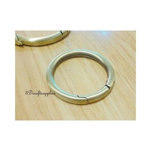 Spring Gate Ring Snap Clip Trigger alloying anti brass 1 1/2 inch 2 pcs J52