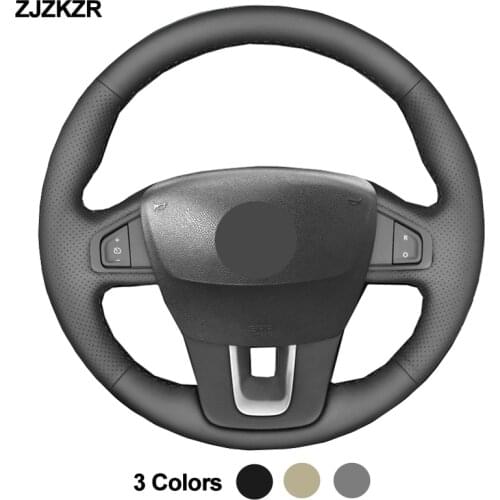 Hand Sew Car Steering-Wheel Cover Braid Wrap Beige Black Gray For Renault Laguna 3 2007-2012 Latitude Renault Samsung SM5 SM7