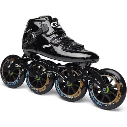 Cool Edition 6-Layer Carbon Fiber Inline Speed Skates for Professional Racing Player, High Elastic 85A Indoor Track PU Wheel