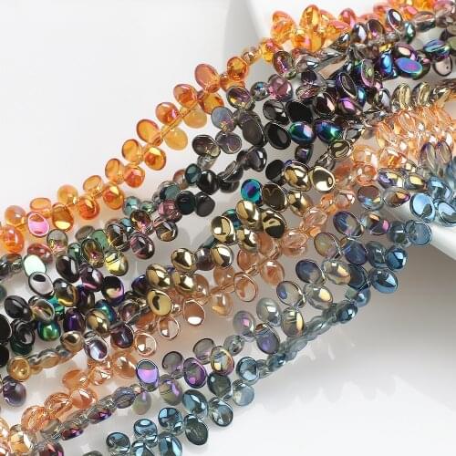 100Pcs Glass Drop Bead DIY Making Accessories 6x8/6x12mm Austria Crystal Teardrop Pendant Crafts Meterial Jewelry Needlework