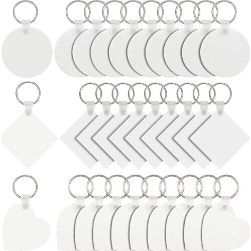 Sublimation Blank Keychains Thermal Transfer Key Chain Double-Side Print Keyring X7YA